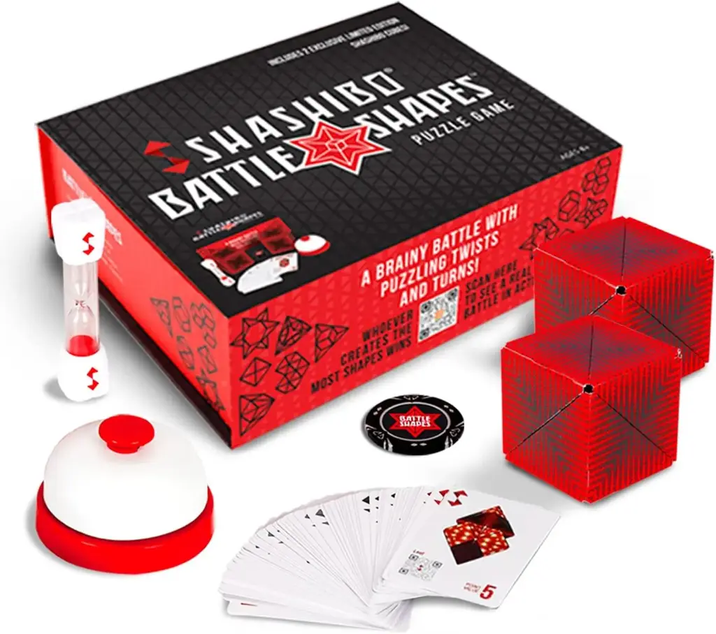 SHSHAIBO Battle Shapes Magnetizing Puzzle Game – Play Solo or with a Friend - Challenging Shape Shifting Box Game for Adults & Kids Ages 8+ with Puzzling Twists and Turns by Fun in Motion Toys