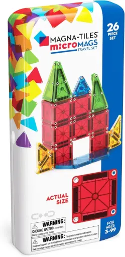 MAGNA-TILES microMAGS 26-Piece Travel Magnetic Construction Set