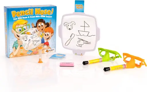 Fat Brain Toys Pencil Nose, Board Games for Family Night, Party Game for Kids 8 Years and Up and Adults