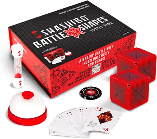 SHSHAIBO Battle Shapes Magnetizing Puzzle Game – Play Solo or with a Friend - Challenging Shape Shifting Box Game for Adults & Kids Ages 8+ with Puzzling Twists and Turns by Fun in Motion Toys