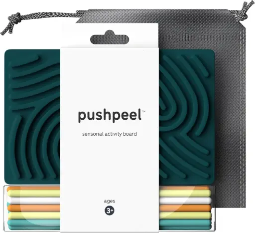 Pushpeel Sensory Activity Board: Silicone Fidget Toy for Calming, Stress, Anxiety, ADHD & Autism | Silent, No Mess | Kids 3+ & Adults | Includes...